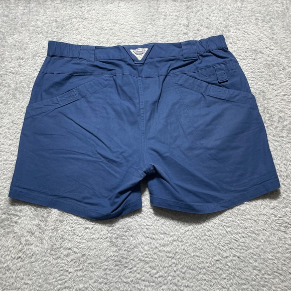 Columbia PFG Mens Blue Cargo Fishing Shorts Size L Large 6 Inseam Cotton Blend - Picture 3 of 7